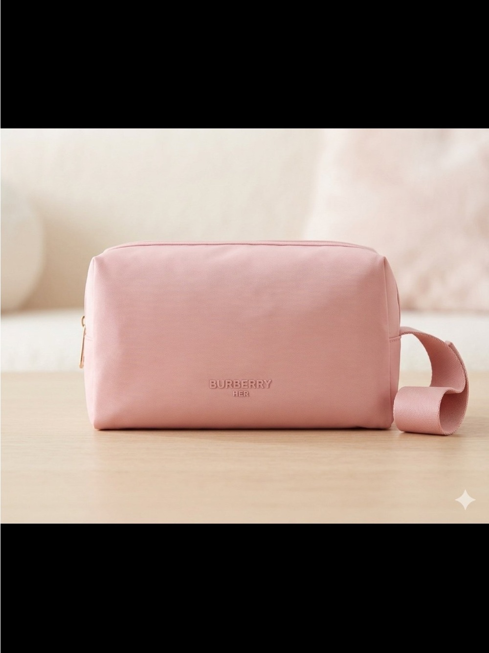 Burberry Pink 'Her' Cosmetic Pouch with Wrist Strap